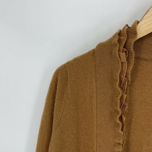 Sarah Spencer Lambswool Angora Open Cardigan Womens Size Medium Ruffle Sweater - Picture 7 of 11